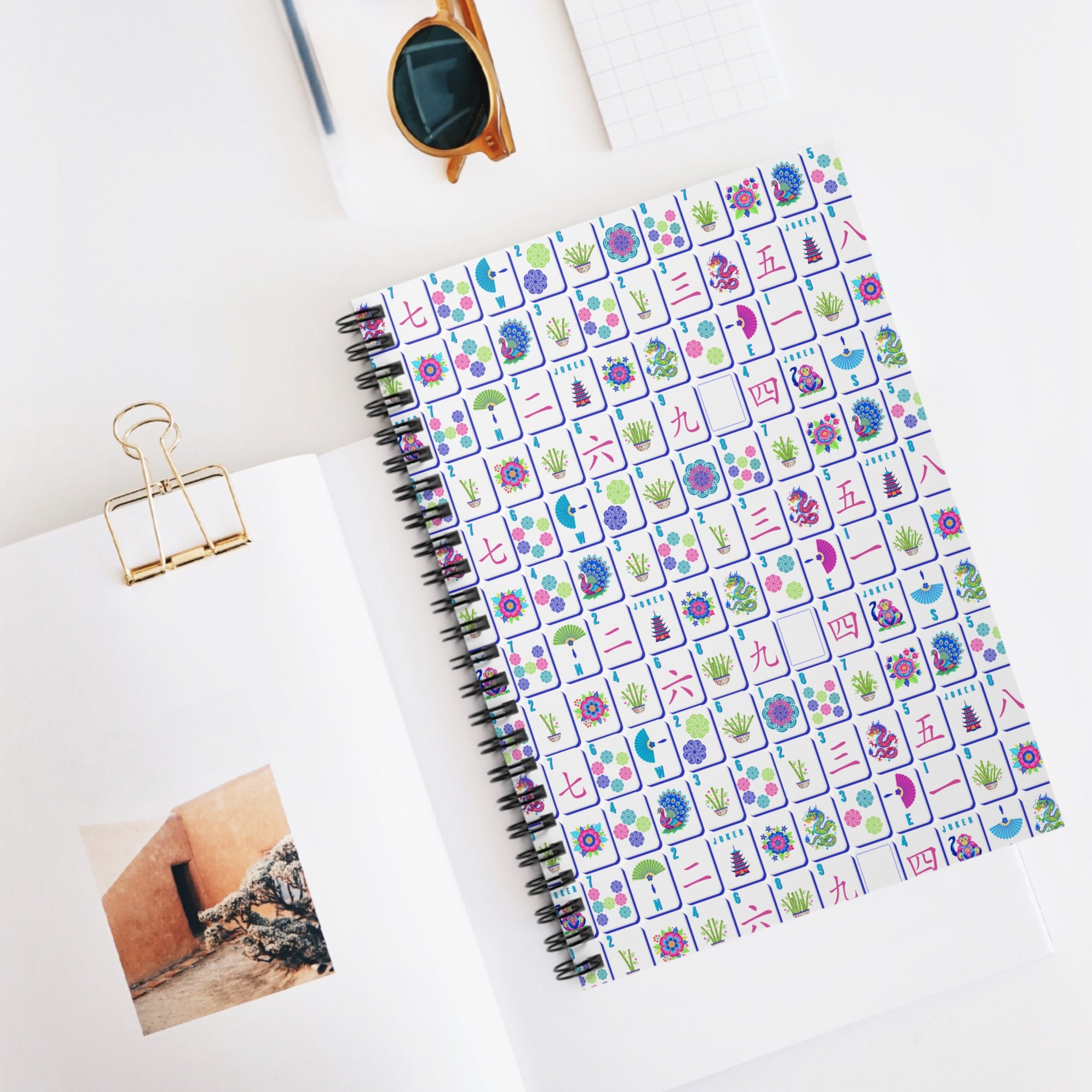 Spiral Notebook - Mahjong Tiles