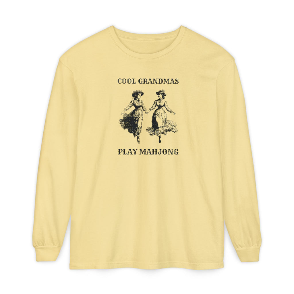 Long Sleeve T-Shirt - Cool Grandmas Play Mahjong