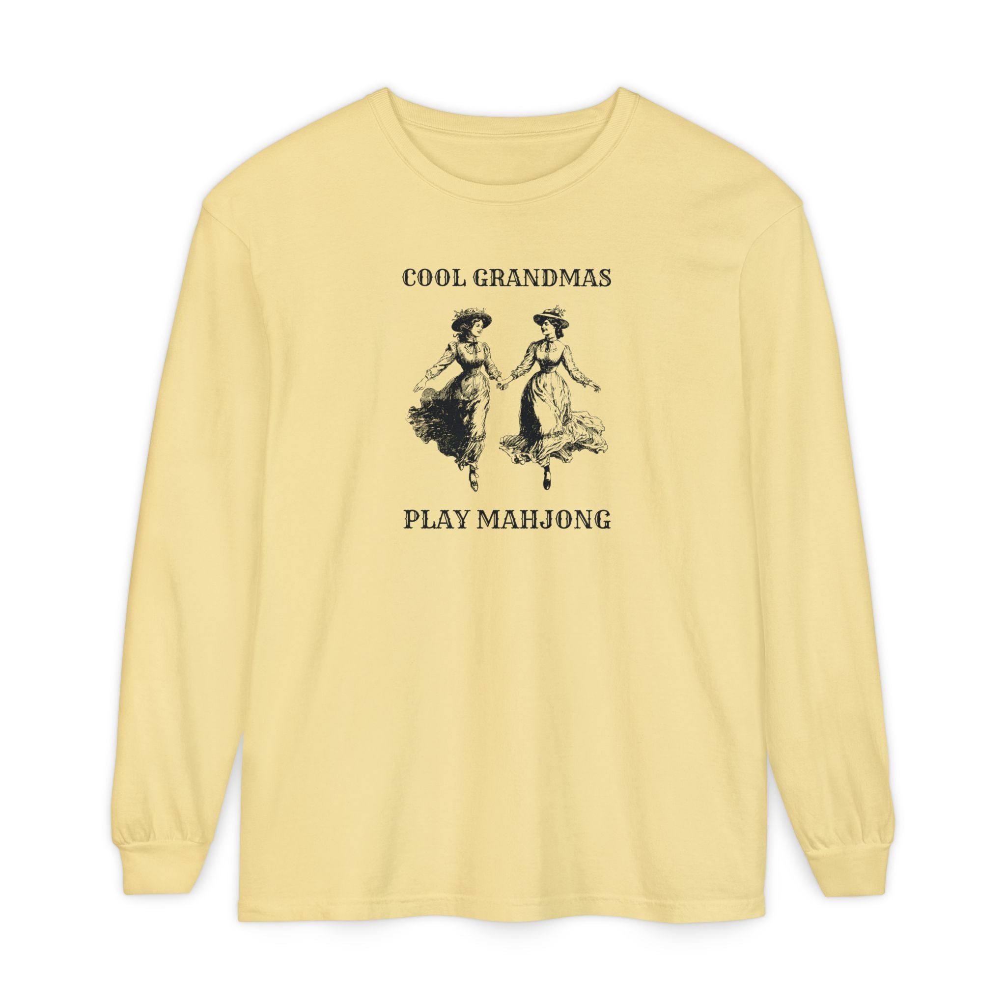 Long Sleeve T-Shirt - Cool Grandmas Play Mahjong