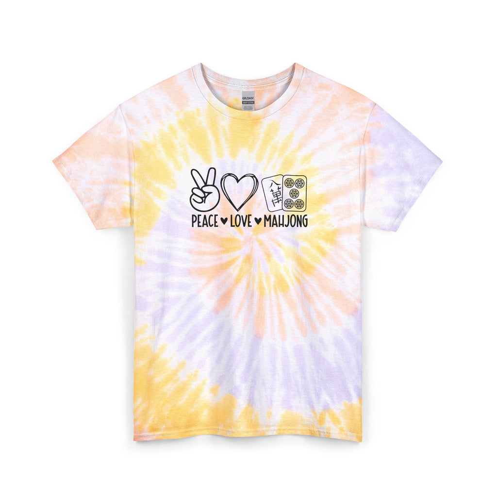 T-Shirt - Tie Dye - "Peace  Love  Mahjong" (Unisex)