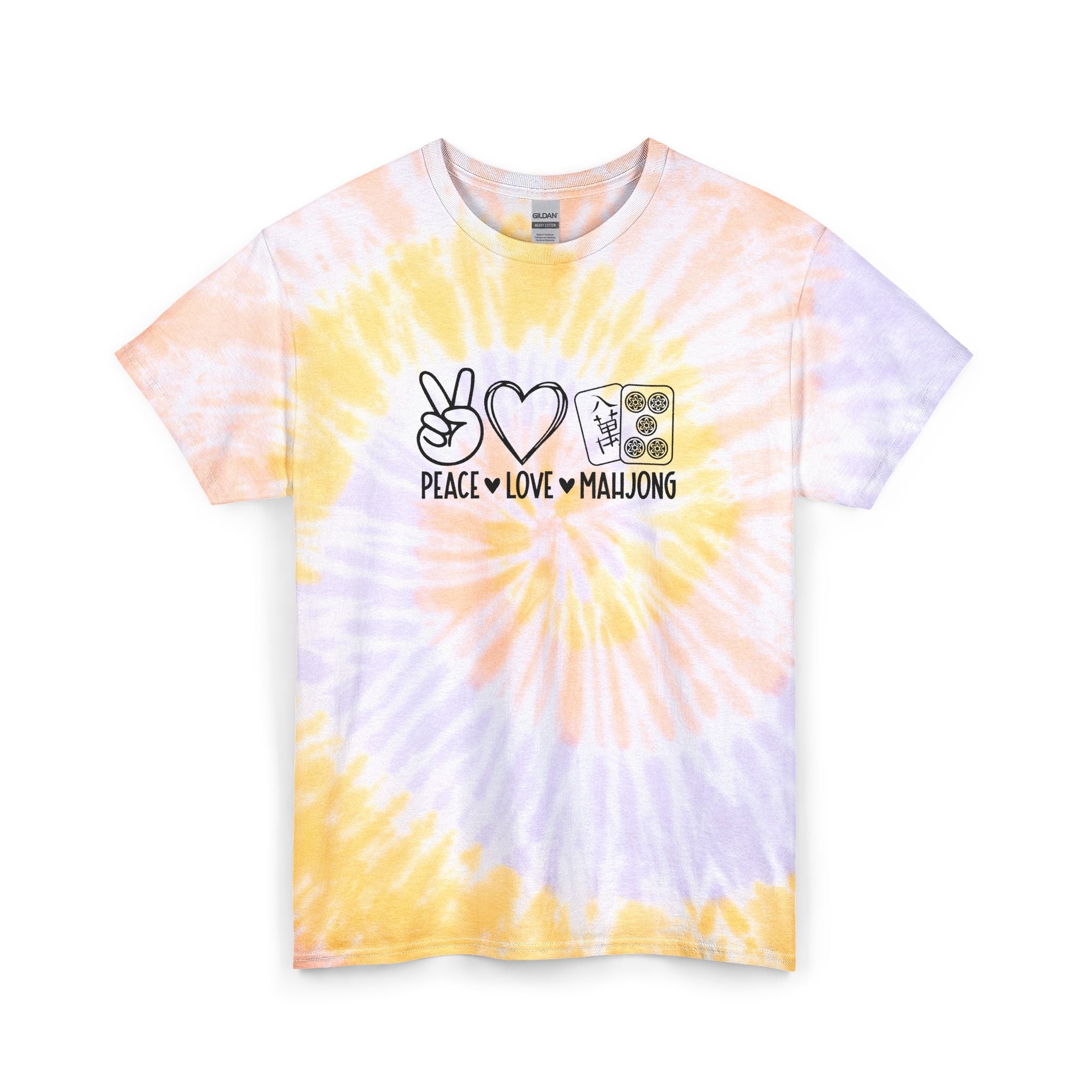 T-Shirt - Tie Dye - "Peace  Love  Mahjong" (Unisex)