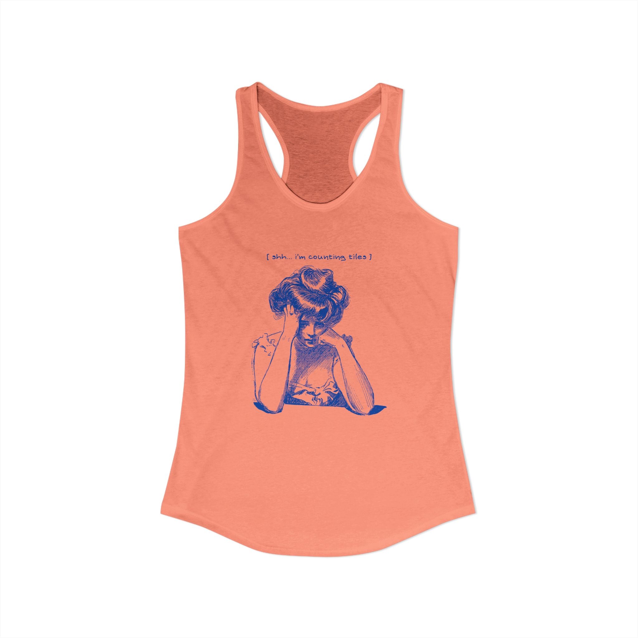 Women's Racerback Tank - Shh...I'm Counting Tiles