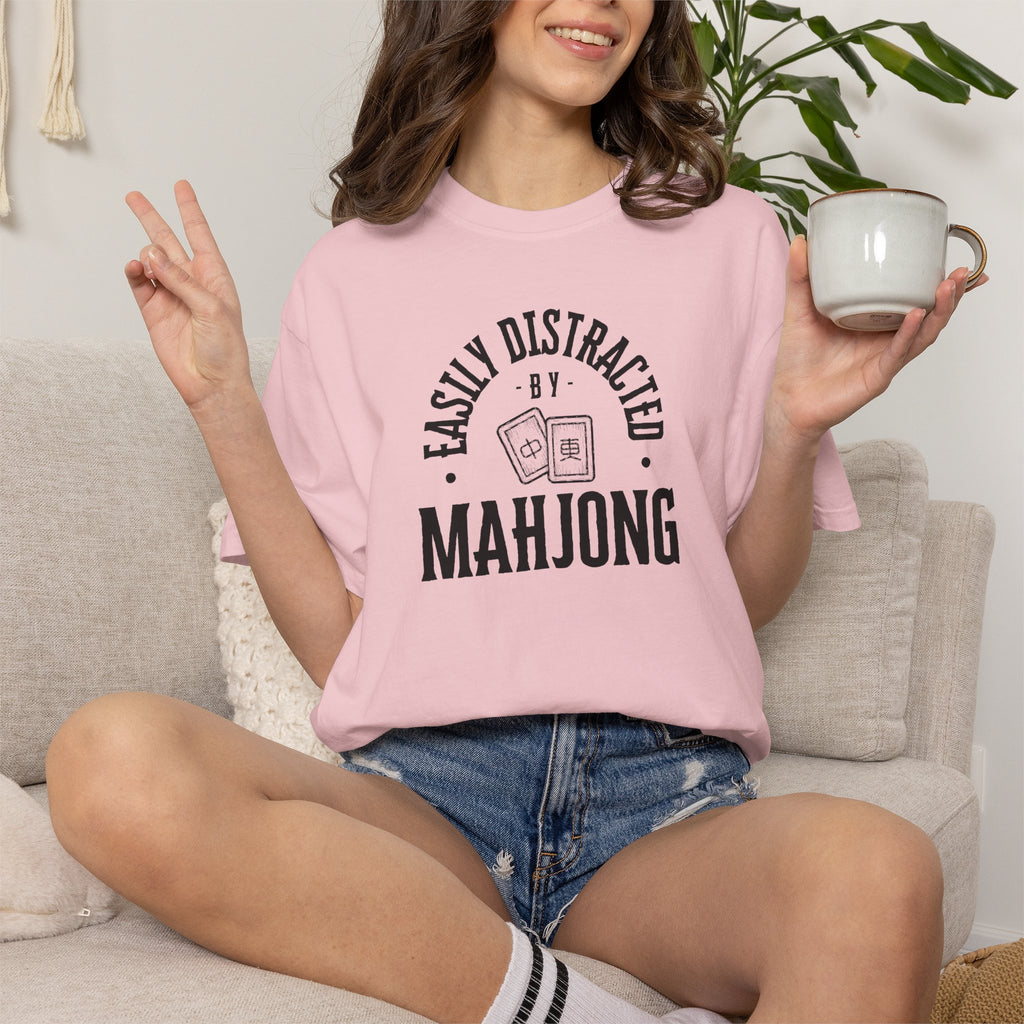 T-Shirt - Easily Distracted by Mahjong (Comfort Colors - Unisex)