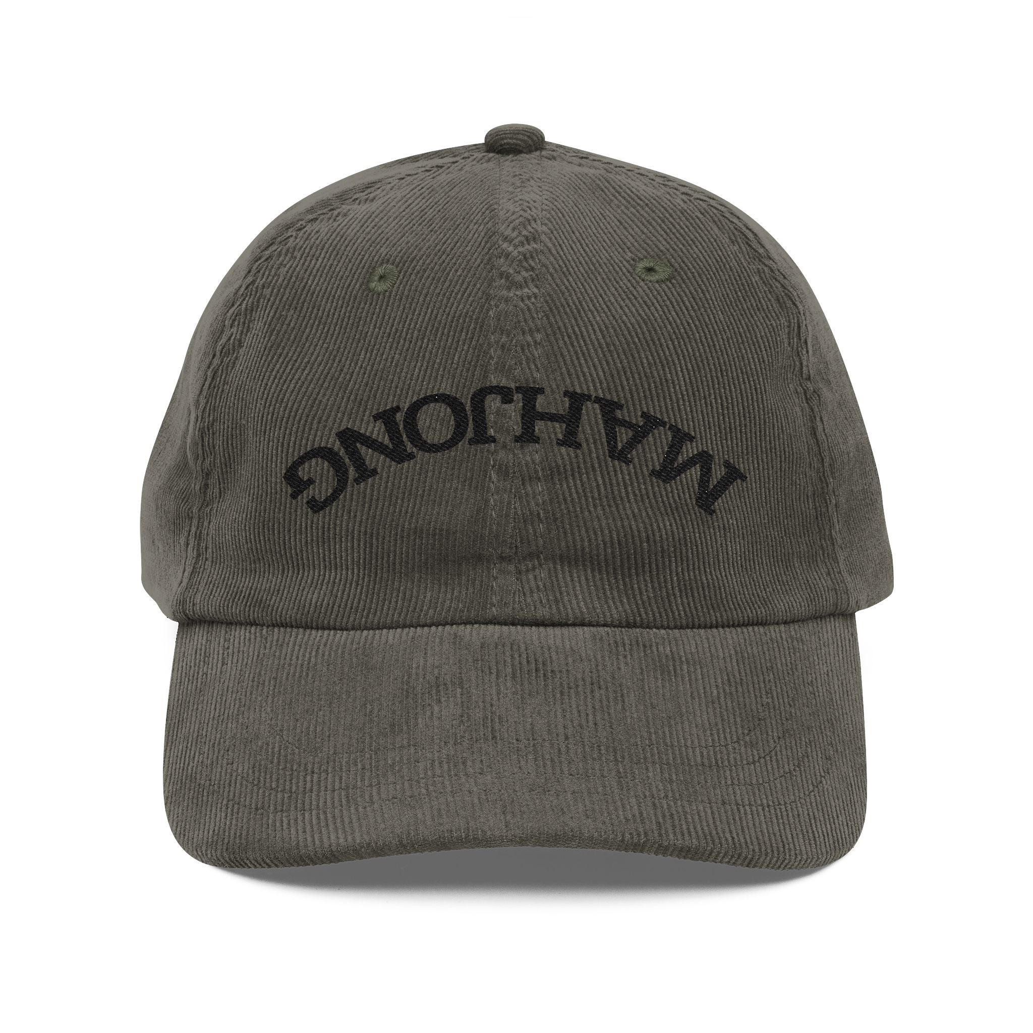 Vintage Corduroy Baseball Cap — Embroidered ‘Mahjong’ Main image
