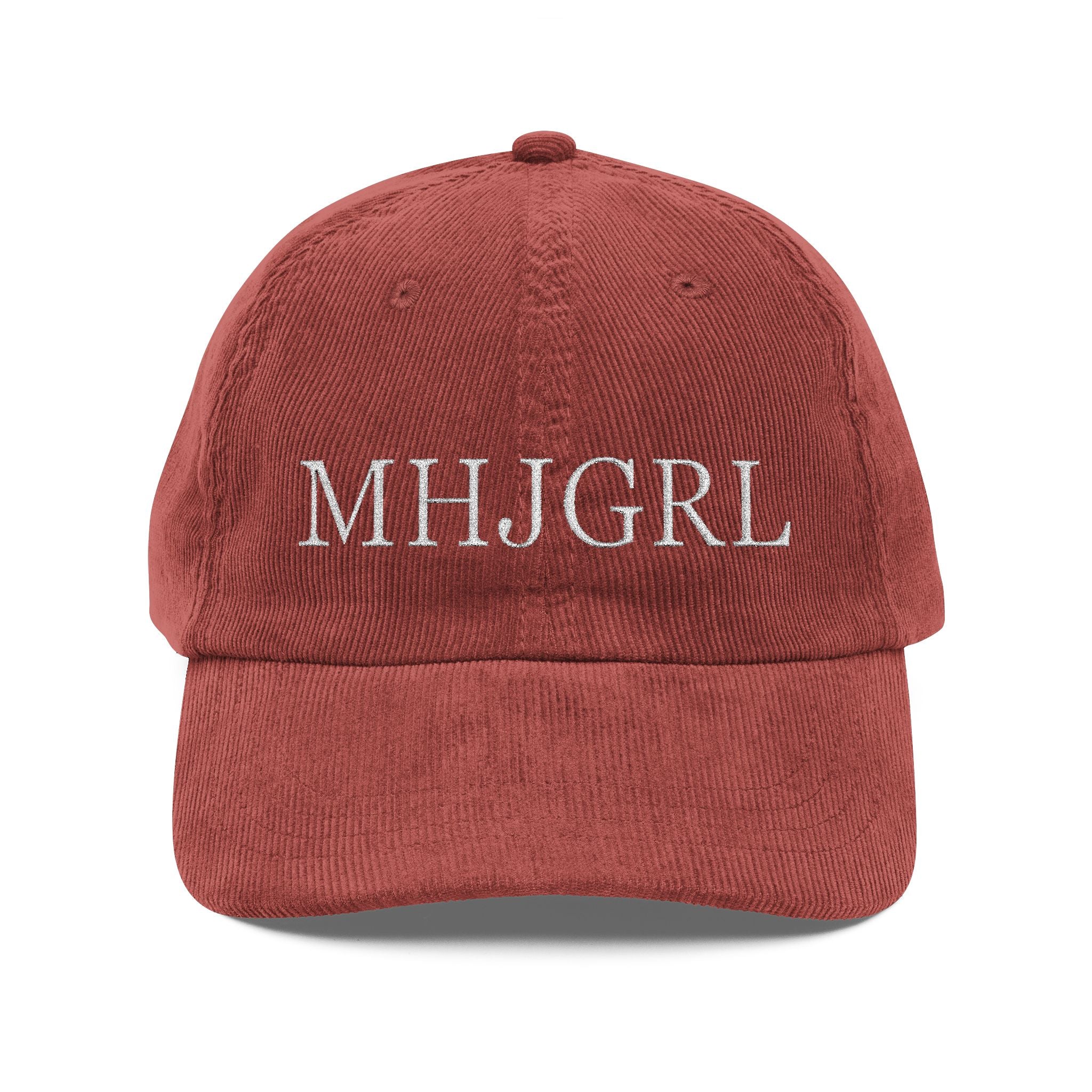 Vintage Corduroy Baseball Cap - Embroidered - 'MHJGRL' Secondary image