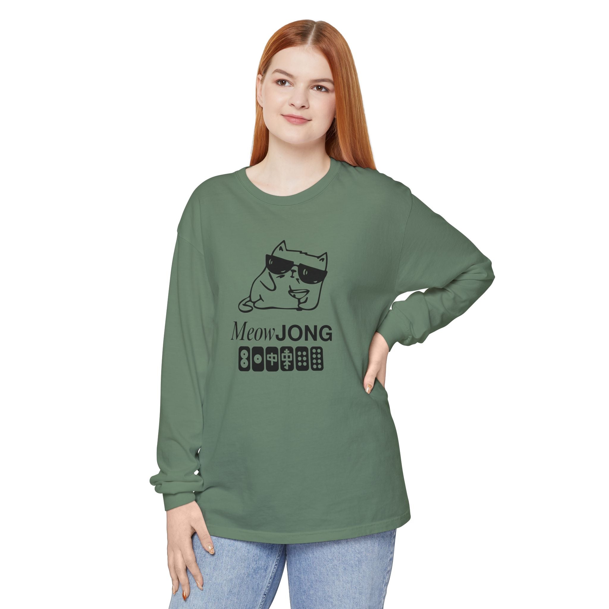 Long Sleeve T-shirt - MEOWjong Cool Cat Main image