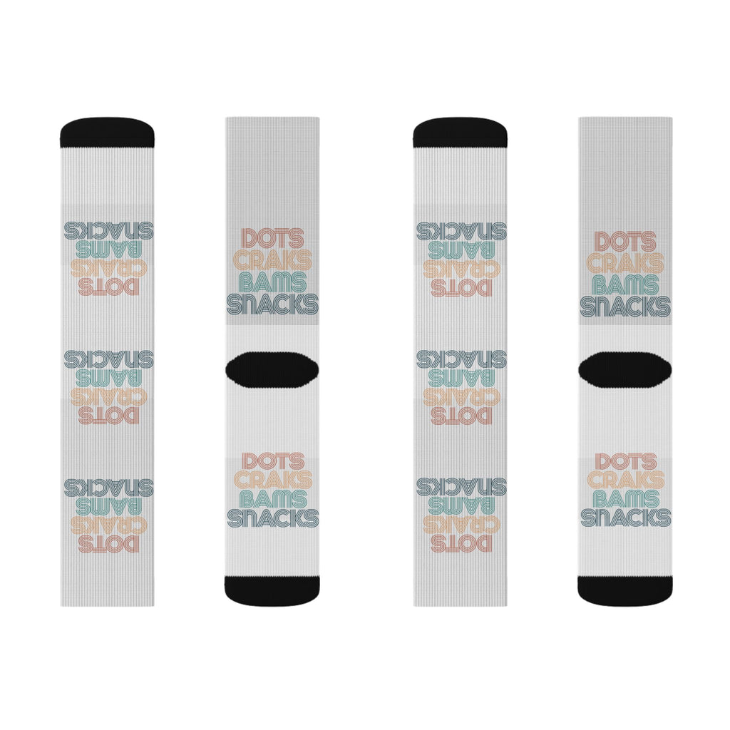 Crew Socks - Dots Craks Bams Snacks