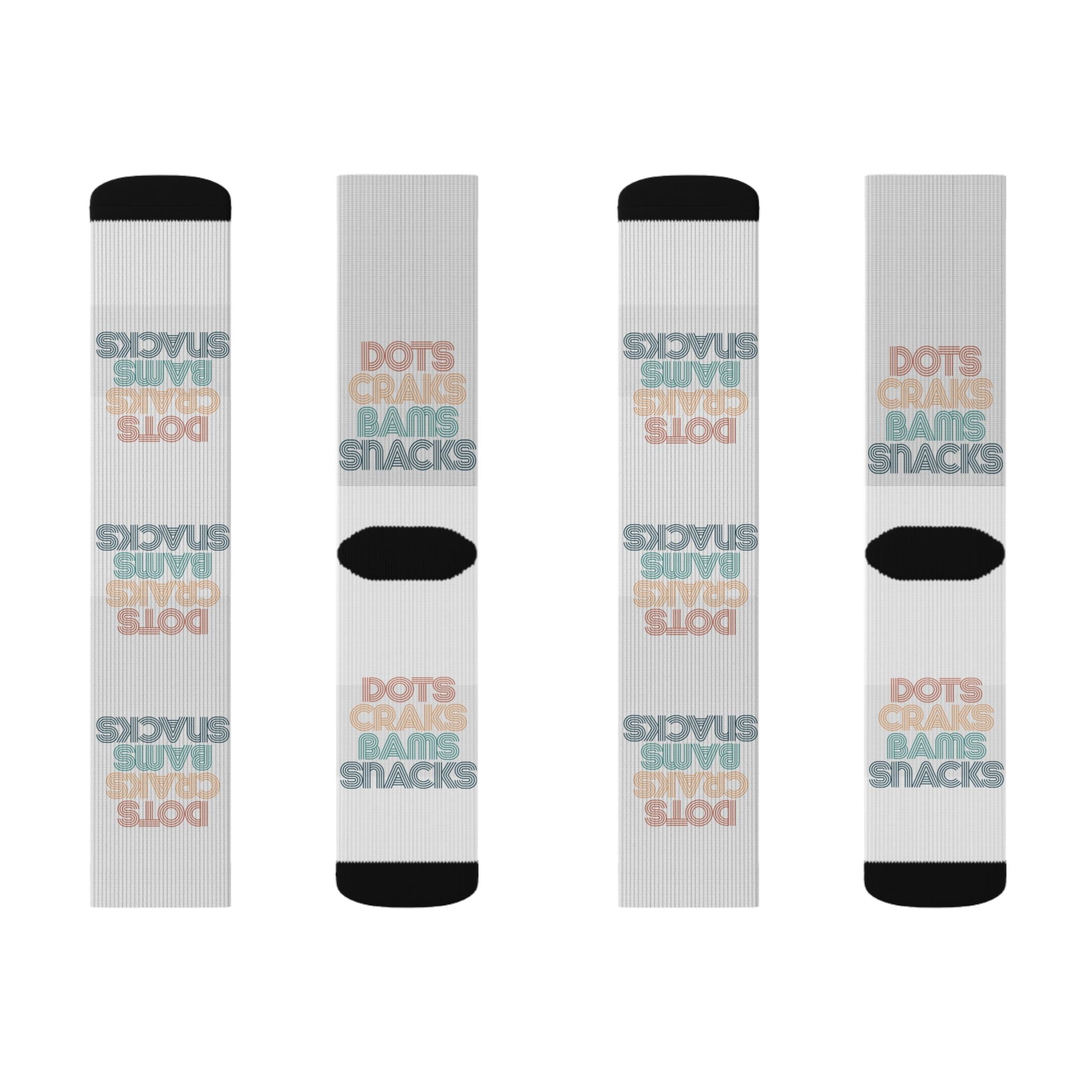 Crew Socks - Dots Craks Bams Snacks