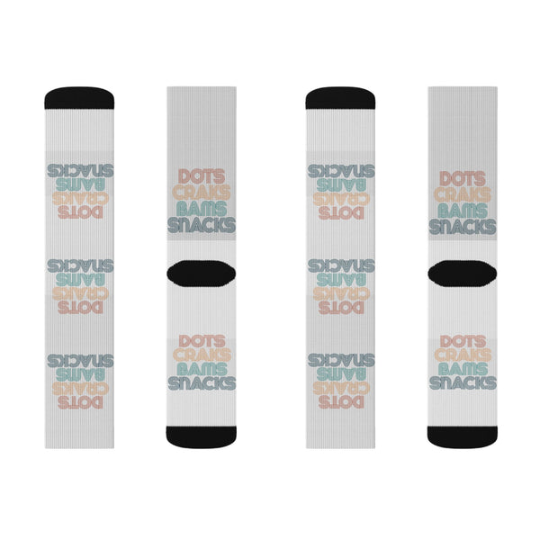 Crew Socks - Dots Craks Bams Snacks