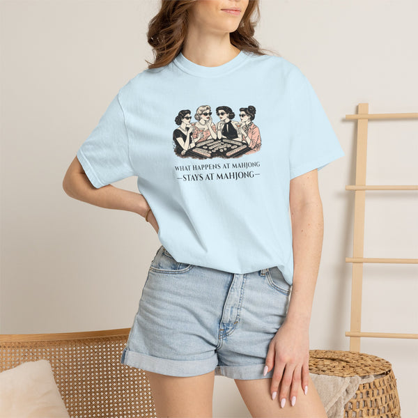 T-Shirt — "What Happens at Mahjong… Stays at Mahjong" (Comfort Colors - Unisex)