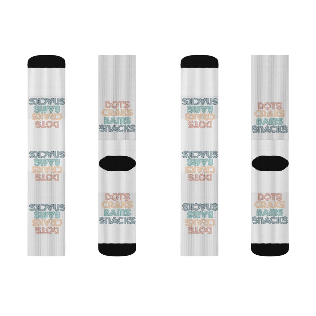 Crew Socks - Dots Craks Bams Snacks