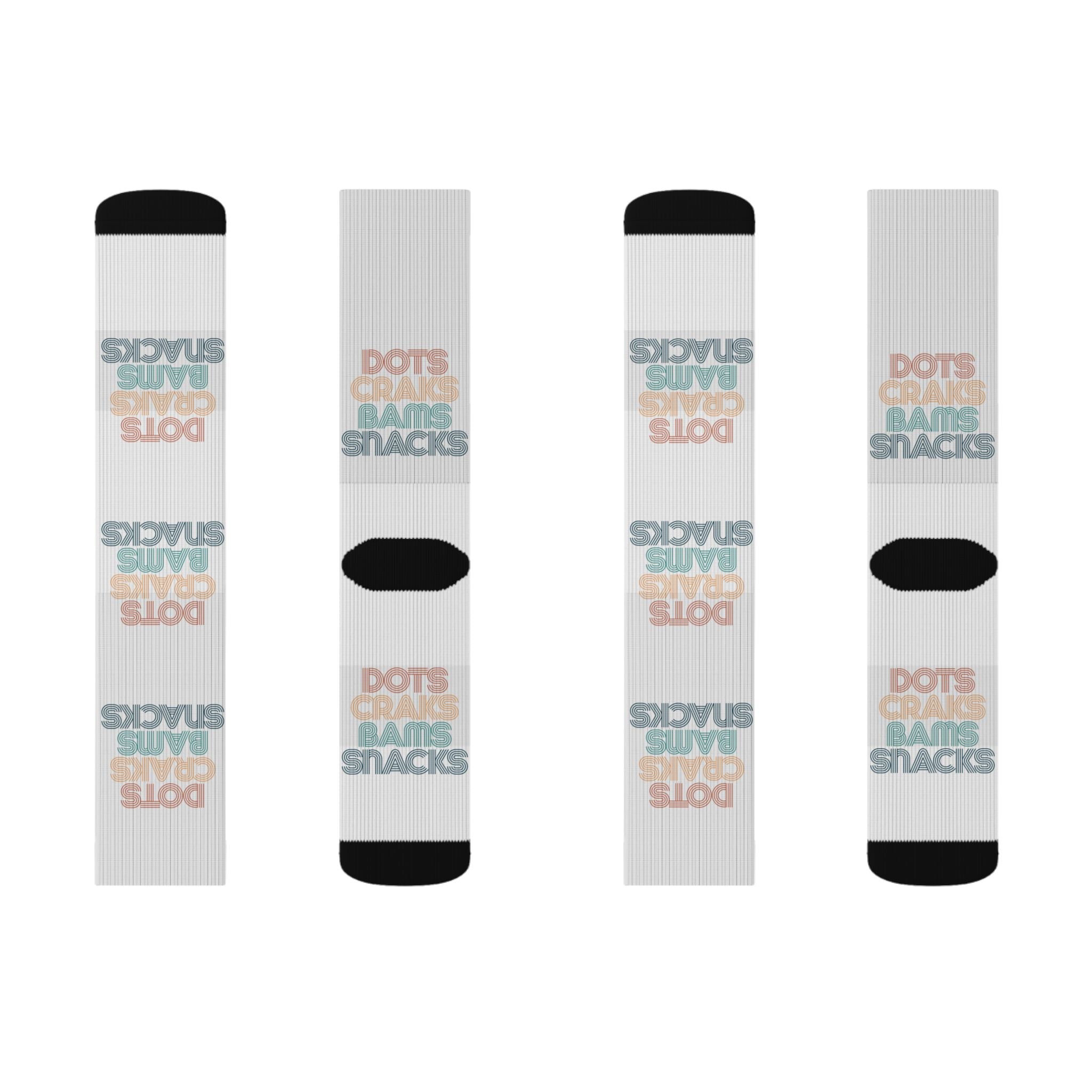 Crew Socks - Dots Craks Bams Snacks
