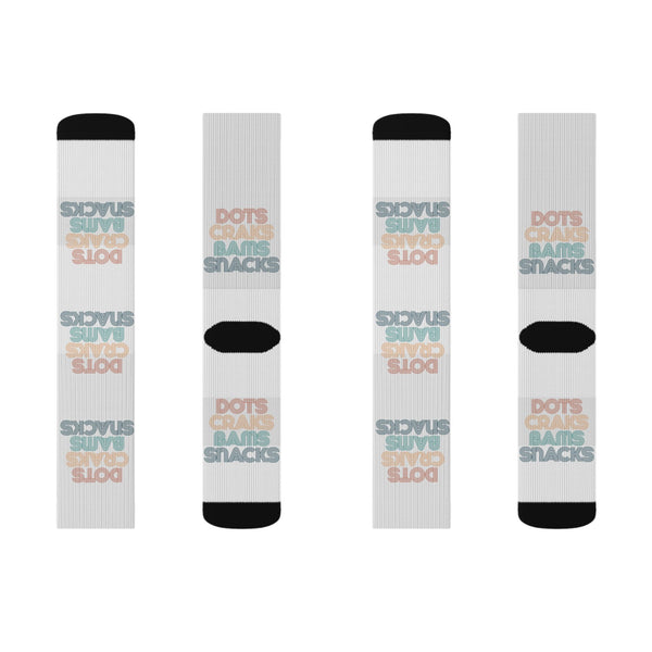 Crew Socks - Dots Craks Bams Snacks