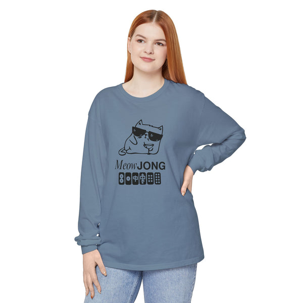 Long Sleeve T-shirt - MEOWjong Cool Cat