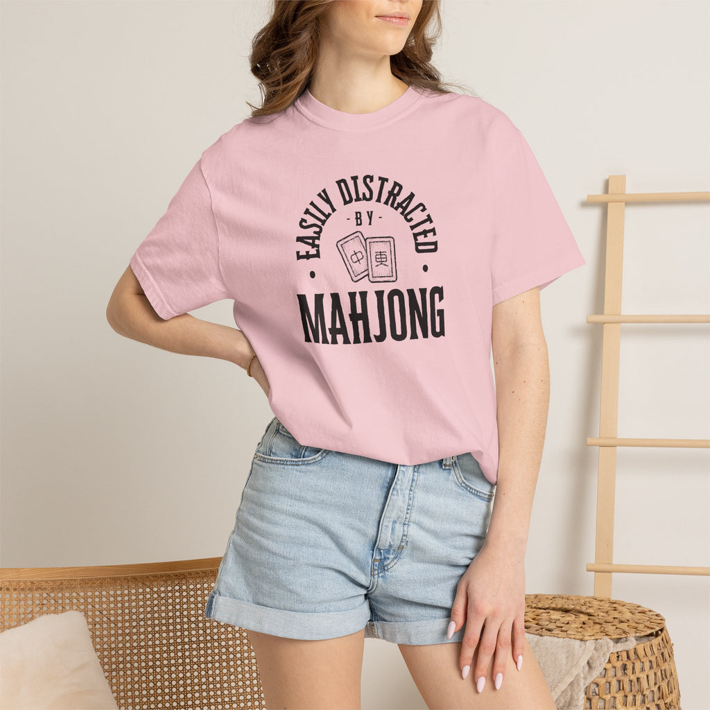 T-Shirt - Easily Distracted by Mahjong (Comfort Colors - Unisex)