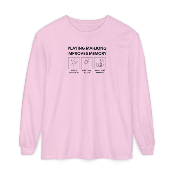 Long Sleeve T-Shirt - Mahjong Improves Memory