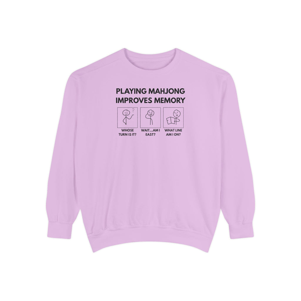 Crewneck Sweatshirt - Mahjong Improves Memory (Comfort Colors)