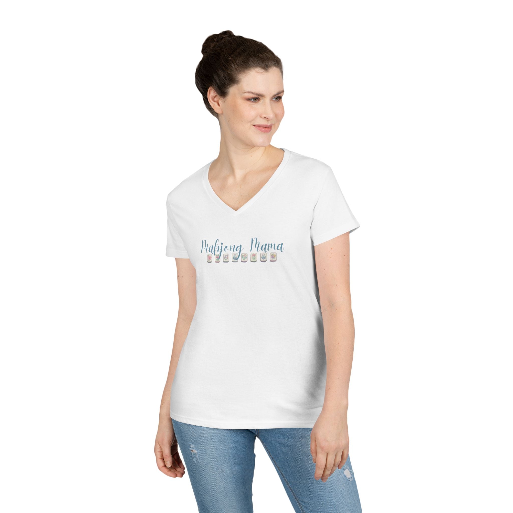 T-Shirt - Mahjong Mama - (Womens V-Neck)