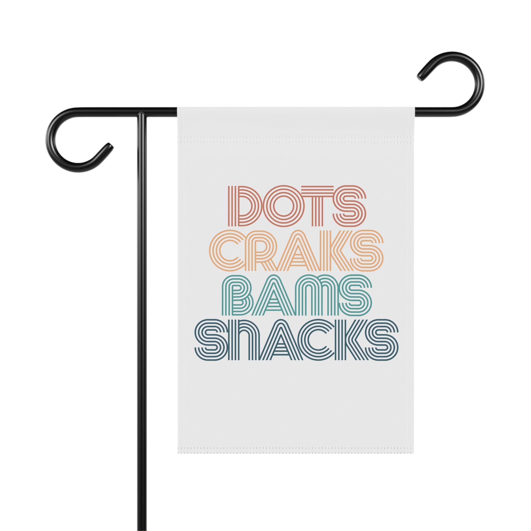 Garden Flag - Dots Craks Bams Snacks