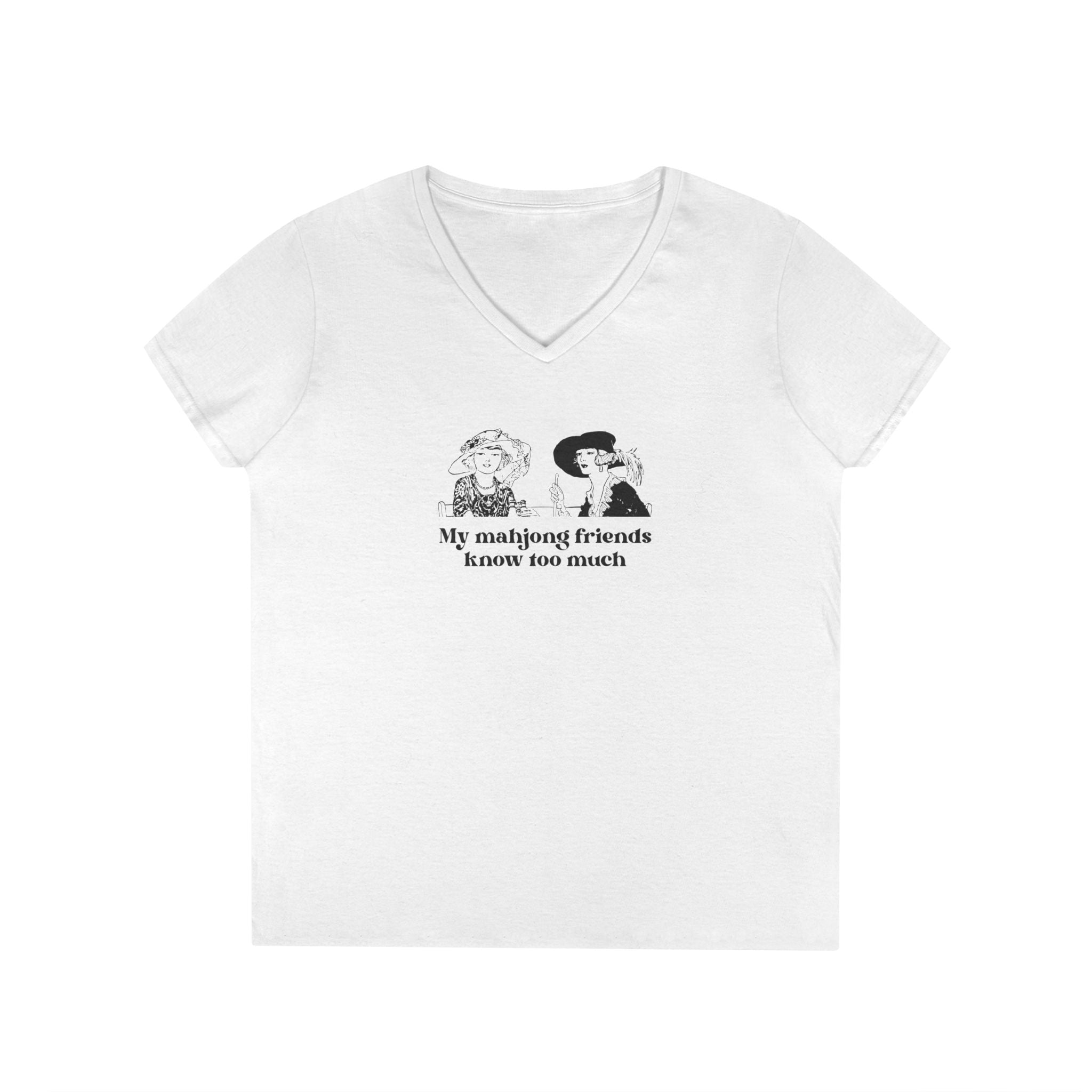 T-Shirt - My Mahjong Friends Know Too Much (Women's V-Neck) Secondary image
