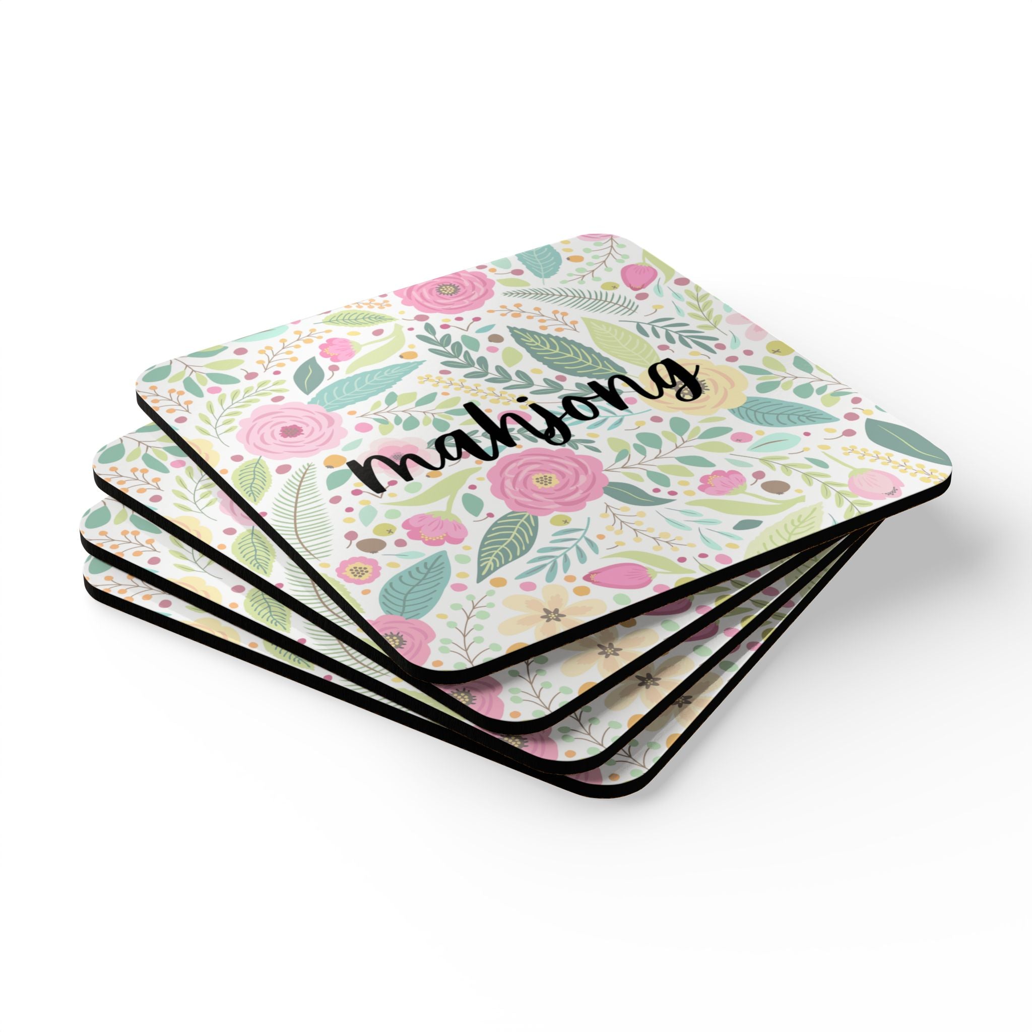 Coasters (4 pack) - Floral Mahjong
