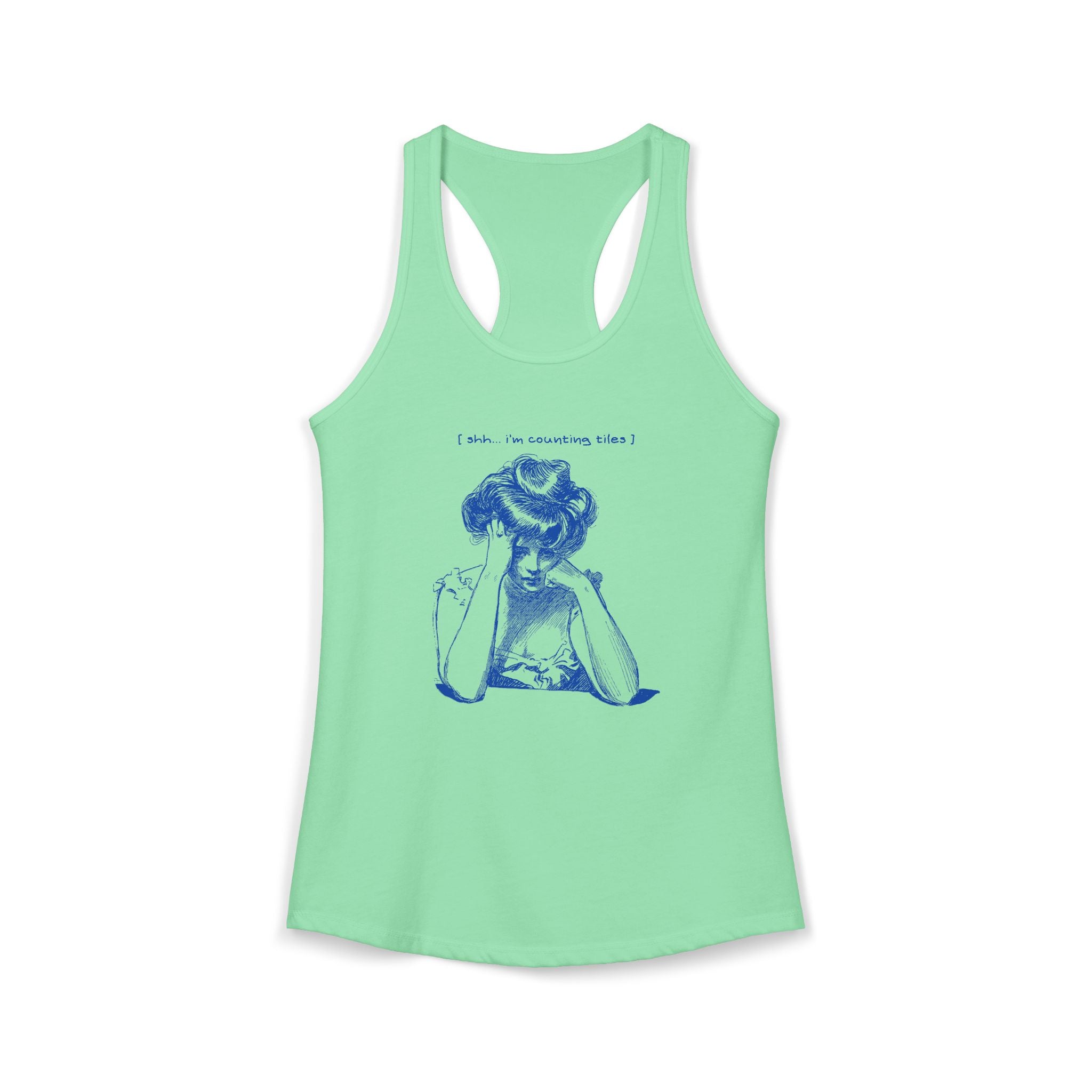 Women's Racerback Tank - Shh...I'm Counting Tiles
