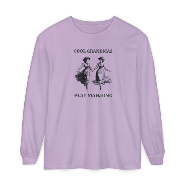 Long Sleeve T-Shirt - Cool Grandmas Play Mahjong