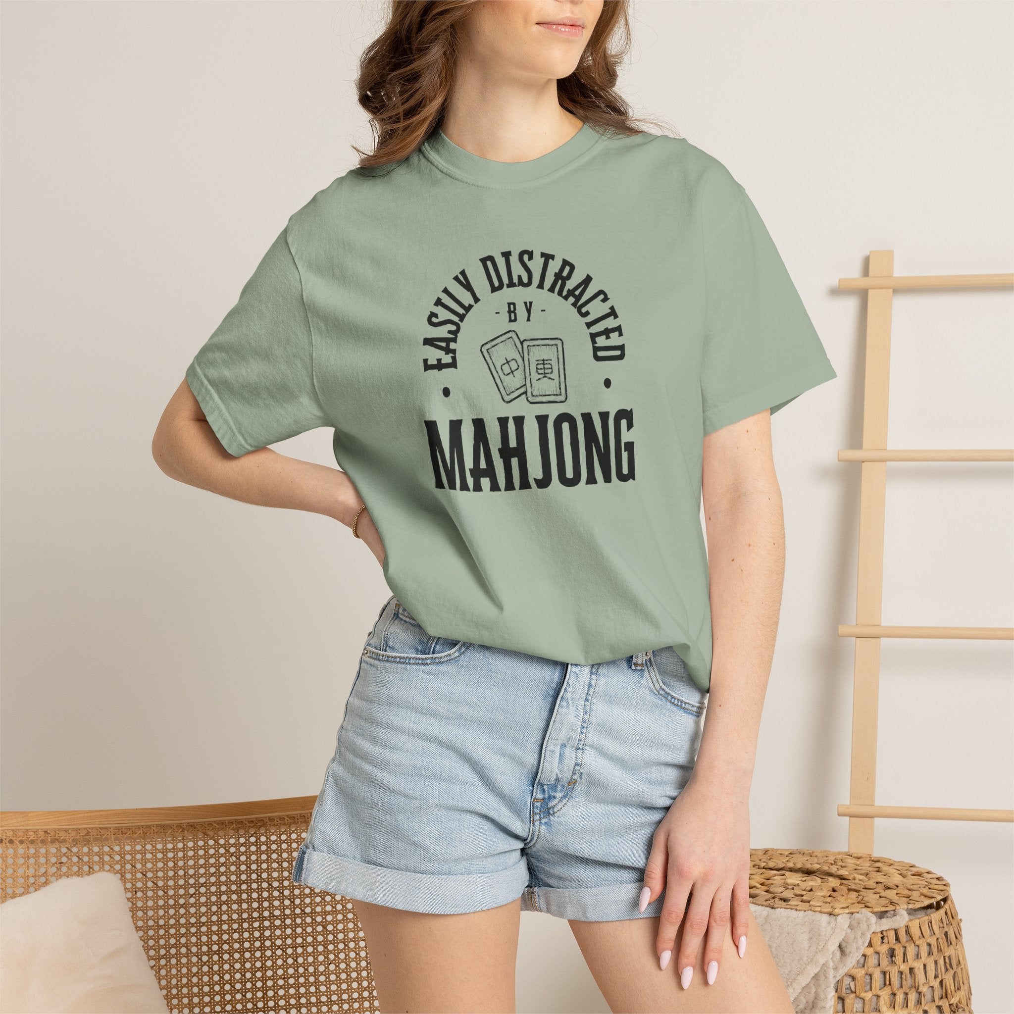 T-Shirt - Easily Distracted by Mahjong (Comfort Colors - Unisex)