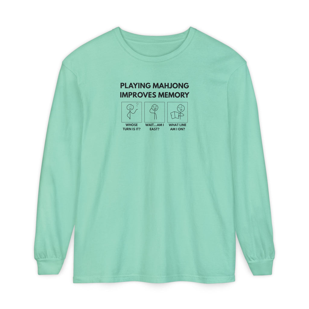 Long Sleeve T-Shirt - Mahjong Improves Memory