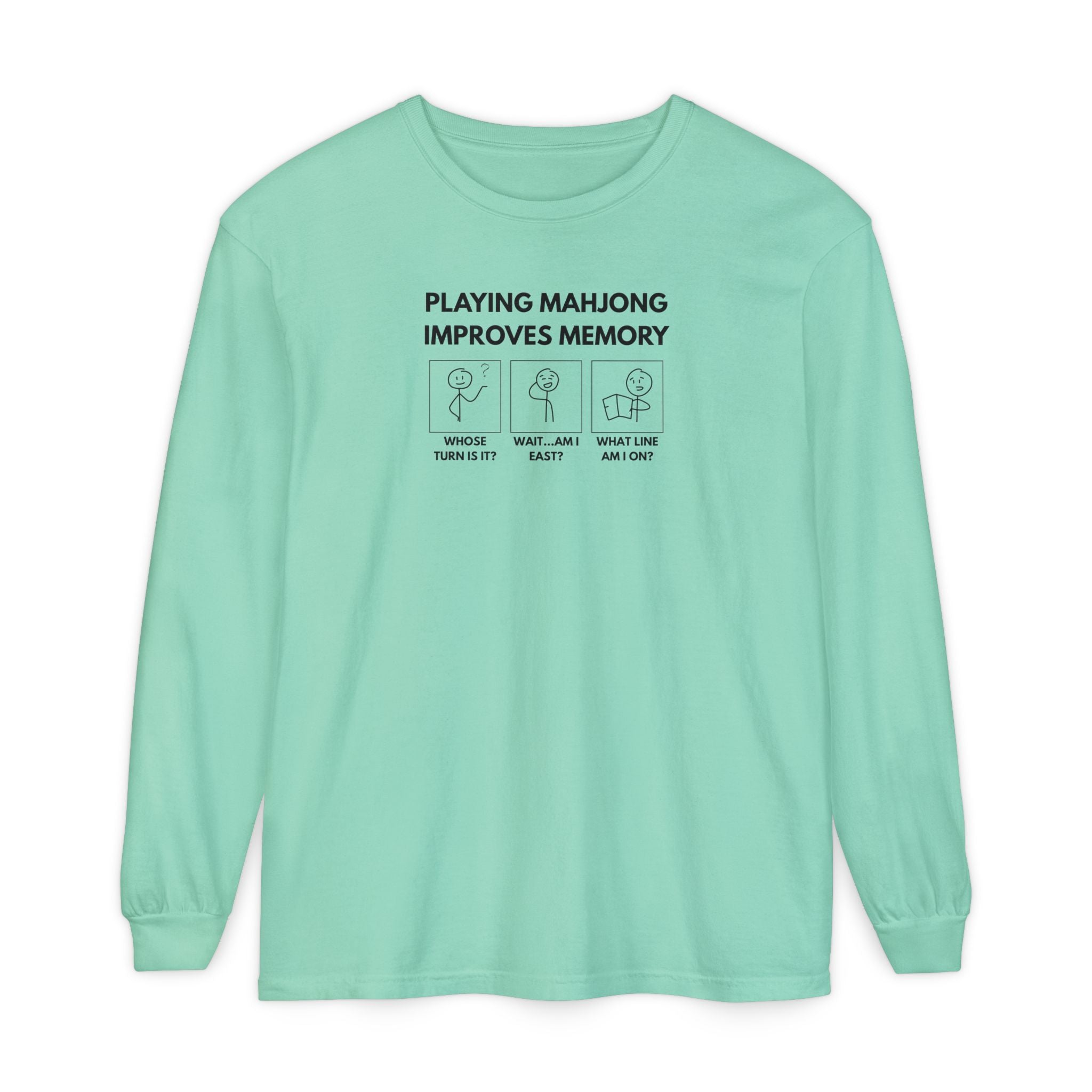 Long Sleeve T-Shirt - Mahjong Improves Memory