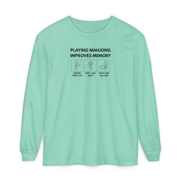 Long Sleeve T-Shirt - Mahjong Improves Memory