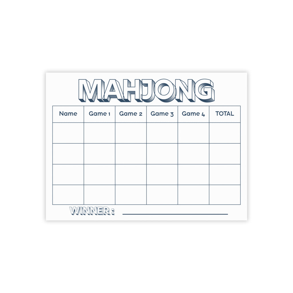 Mahjong Scorecard - Post-it® Sticky Pad - 8''x6''