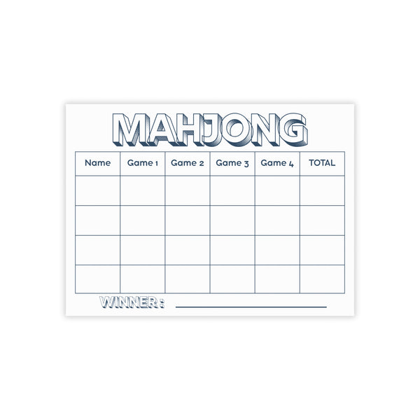 Mahjong Scorecard - Post-it® Sticky Pad - 8''x6''