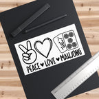 Mahjong Bumper Sticker — Peace  Love  Mahjong