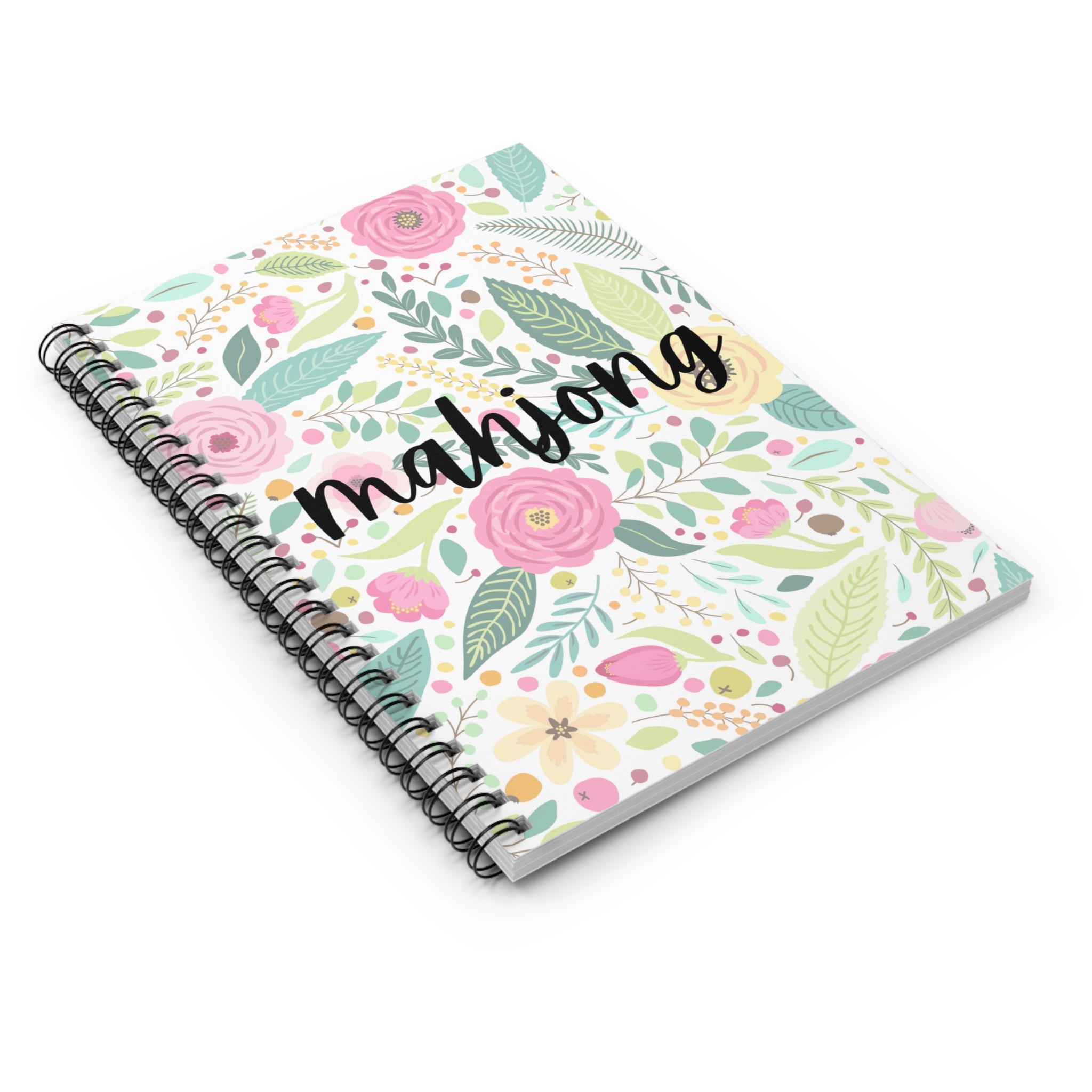 Spiral Notebook - Floral Mahjong