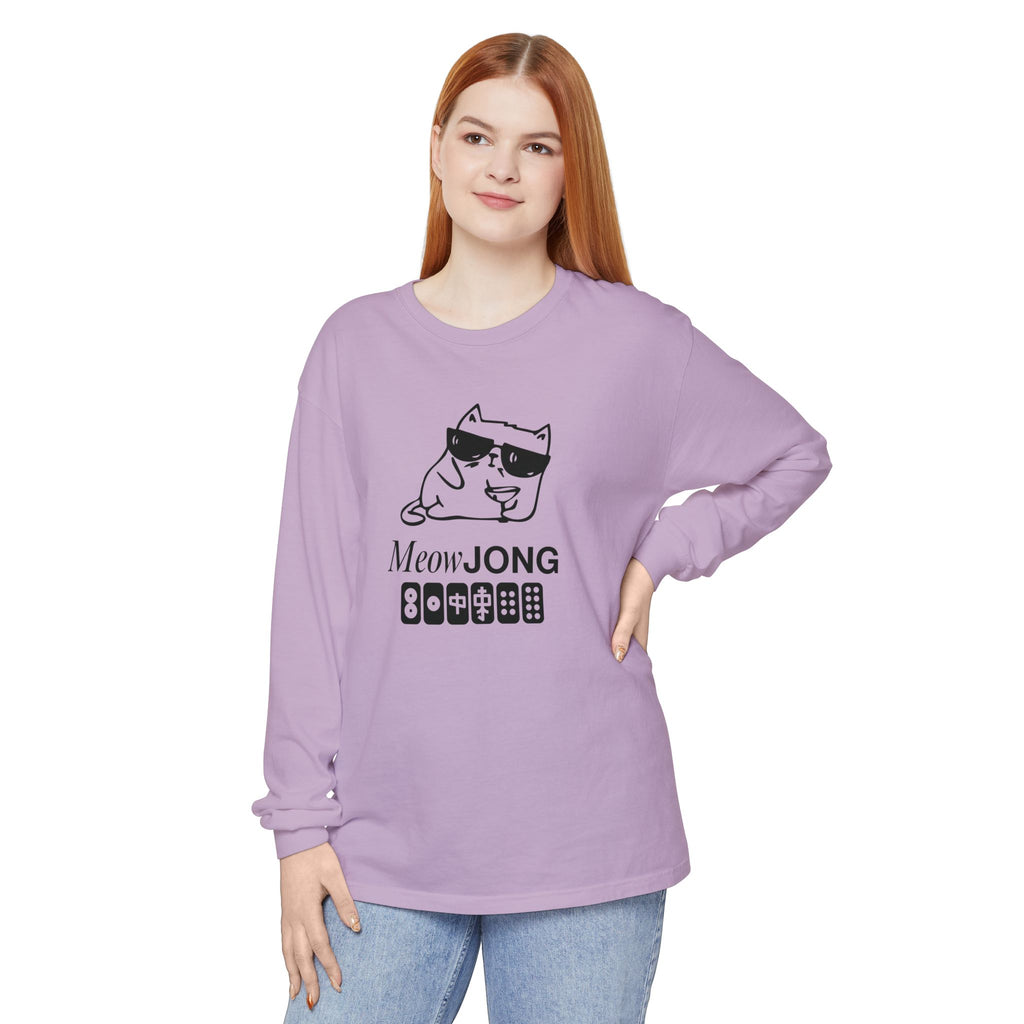 Long Sleeve T-shirt - MEOWjong Cool Cat