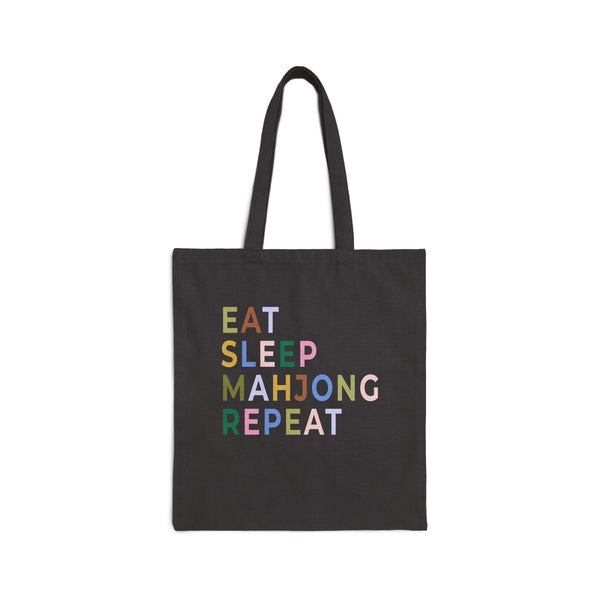 Cotton Tote Back - Eat Sleep Mahjong Repeat