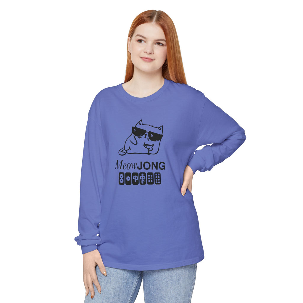 Long Sleeve T-shirt - MEOWjong Cool Cat