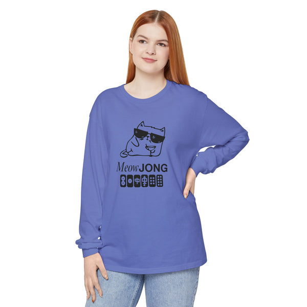 Long Sleeve T-shirt - MEOWjong Cool Cat