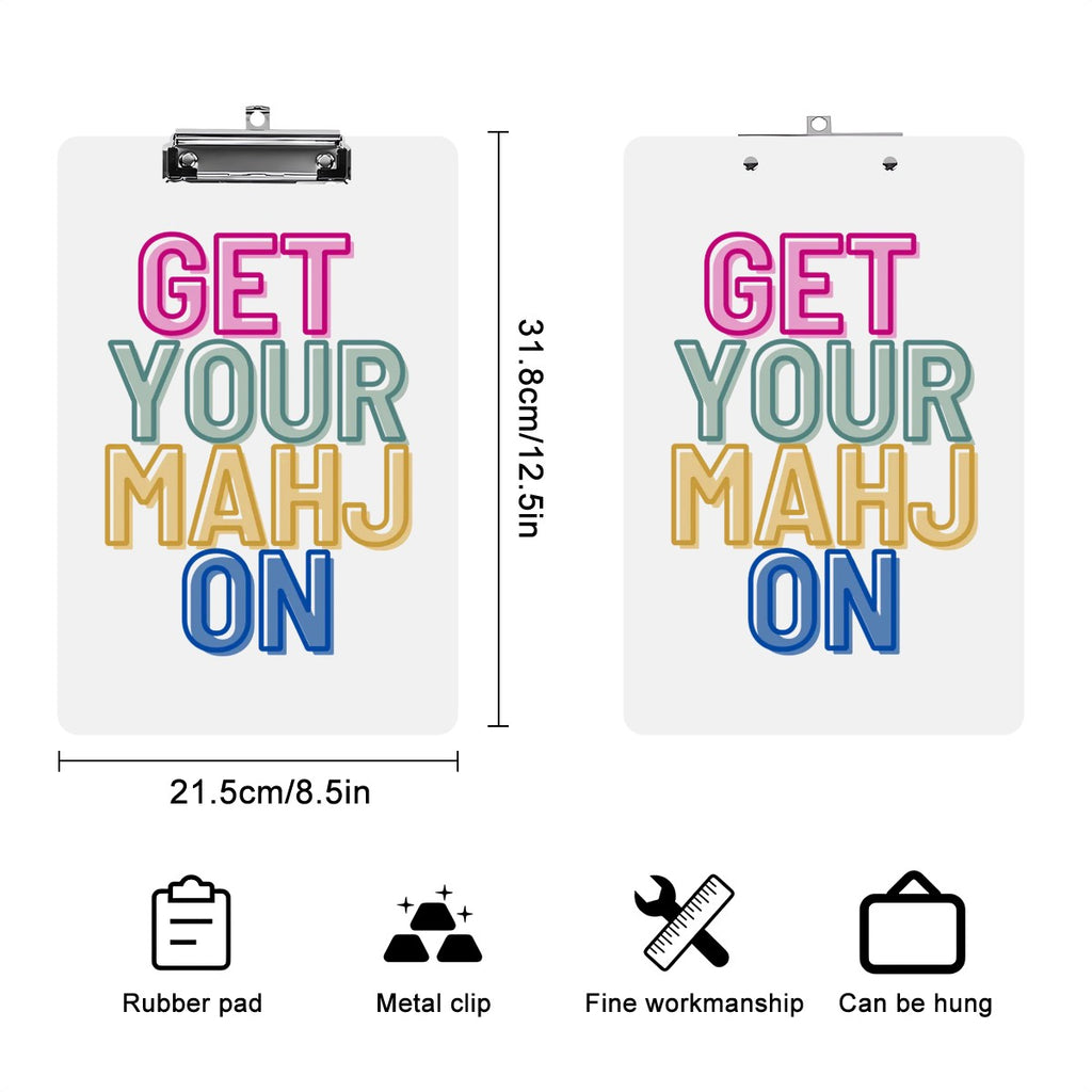 Acrylic Clipboard - Get Your Mahj On