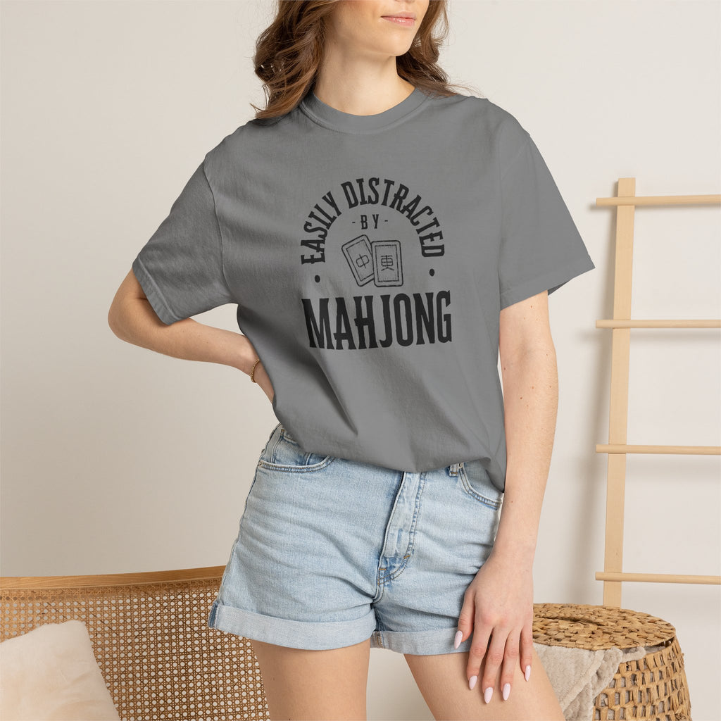 T-Shirt - Easily Distracted by Mahjong (Comfort Colors - Unisex)