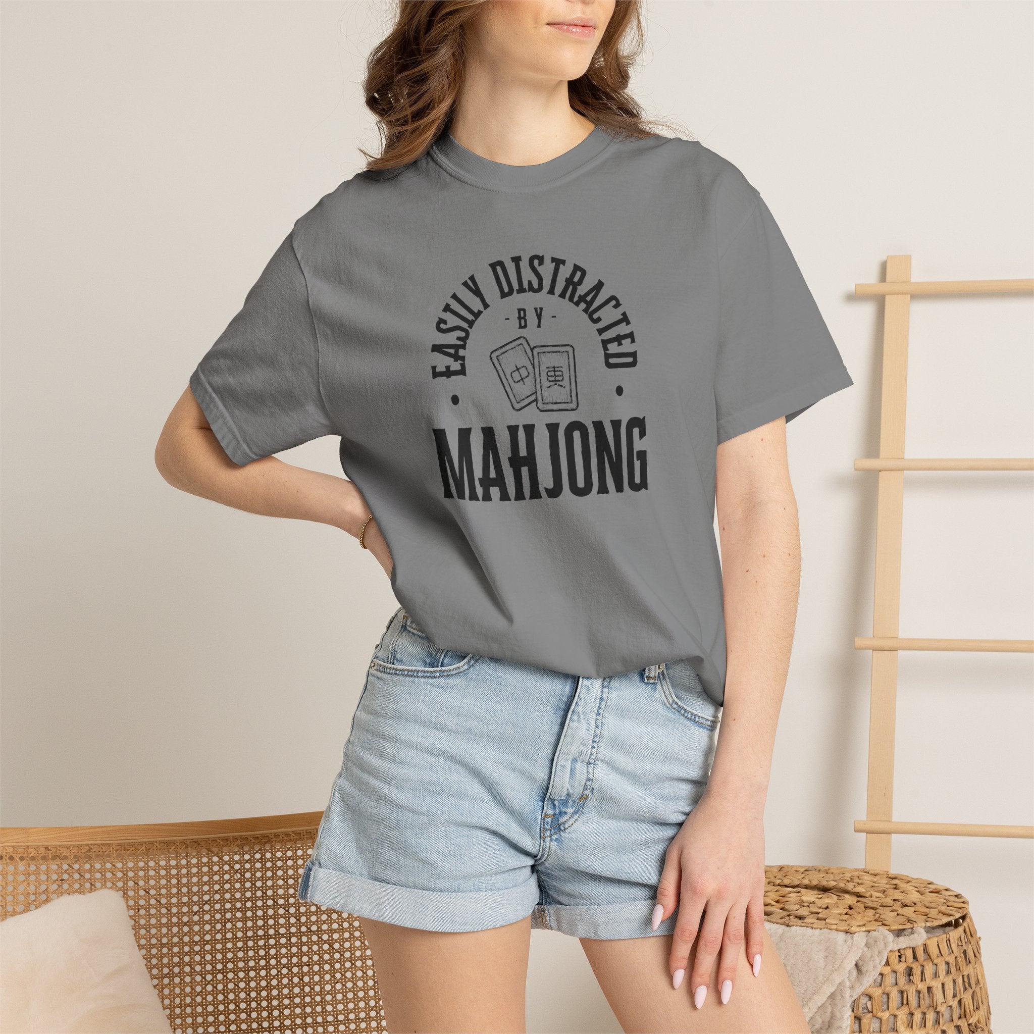 T-Shirt - Easily Distracted by Mahjong (Comfort Colors - Unisex)
