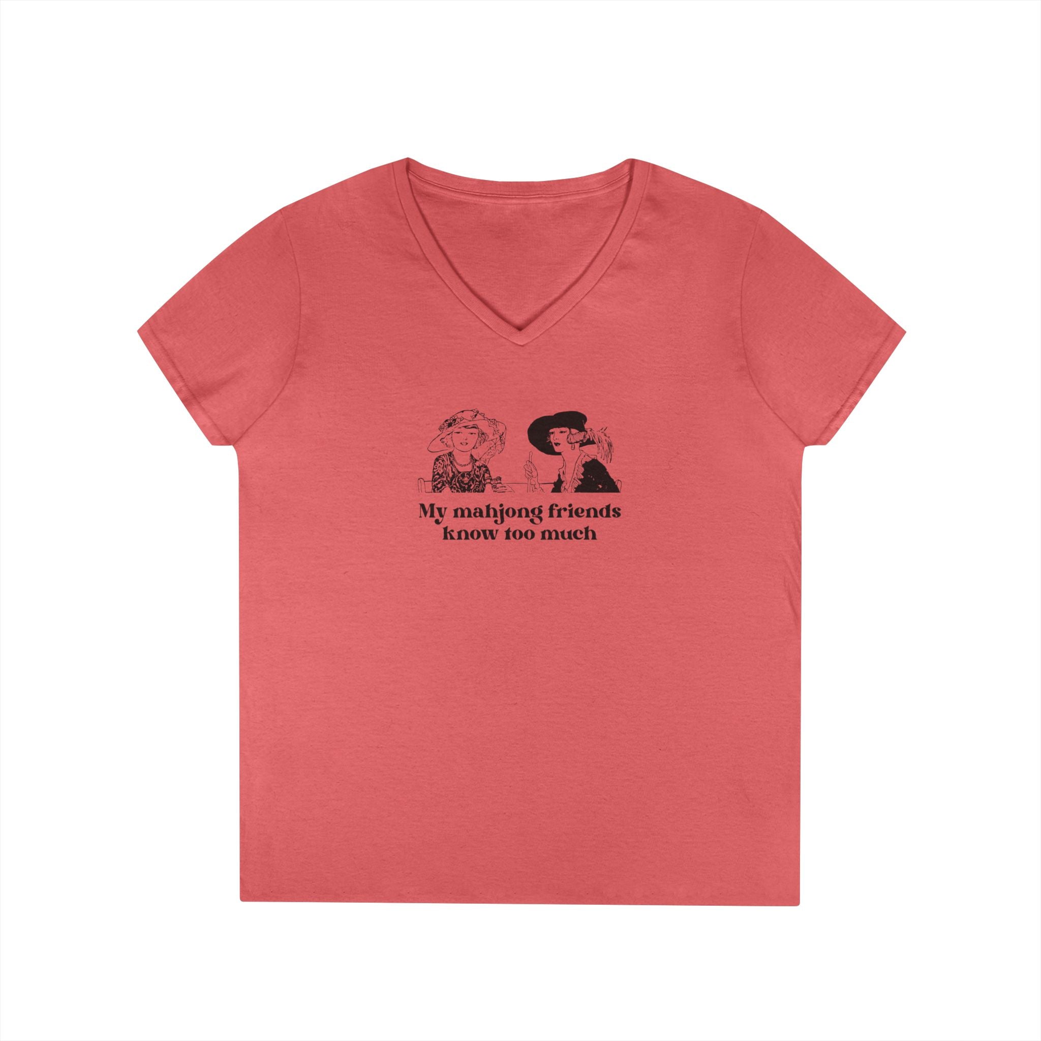 T-Shirt - My Mahjong Friends Know Too Much (Women's V-Neck)