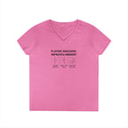 T-Shirt - Playing Mahjong Improves Memory (Womens V-Neck)