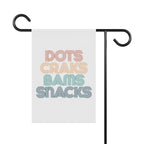 Garden Flag - Dots Craks Bams Snacks