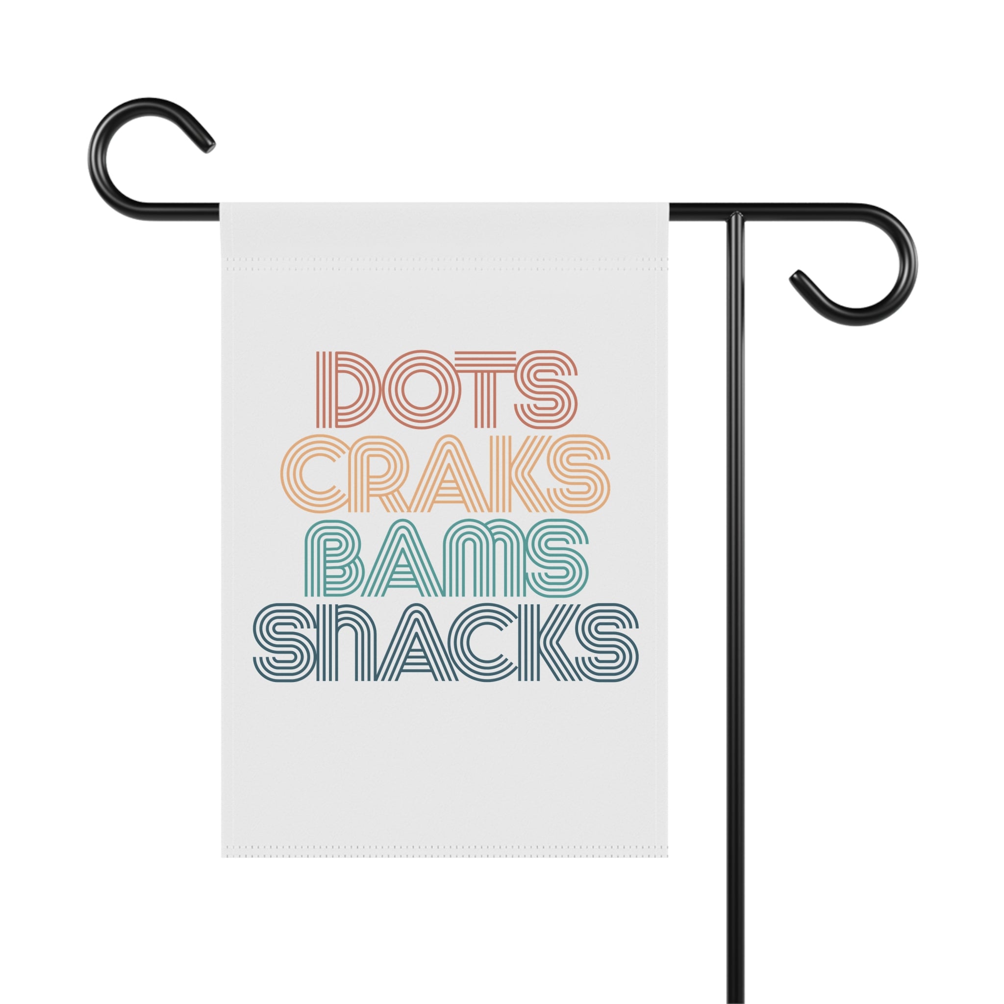 Garden Flag - Dots Craks Bams Snacks