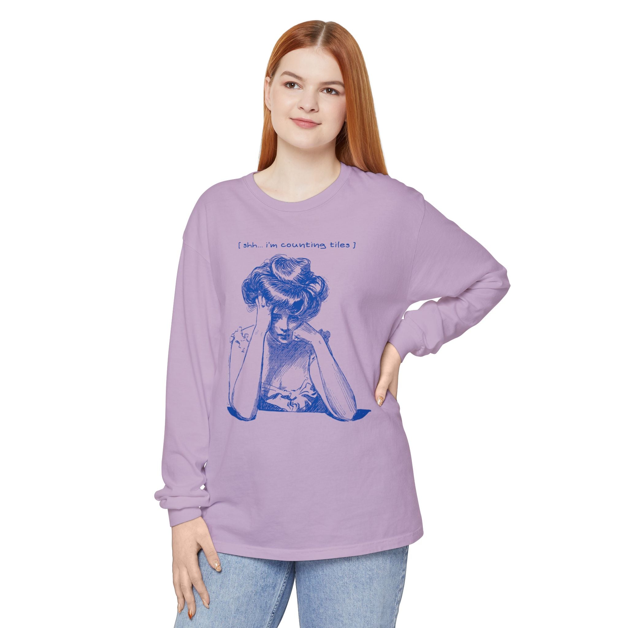 Long Sleeve Tee - Shhh I'm Counting Tiles