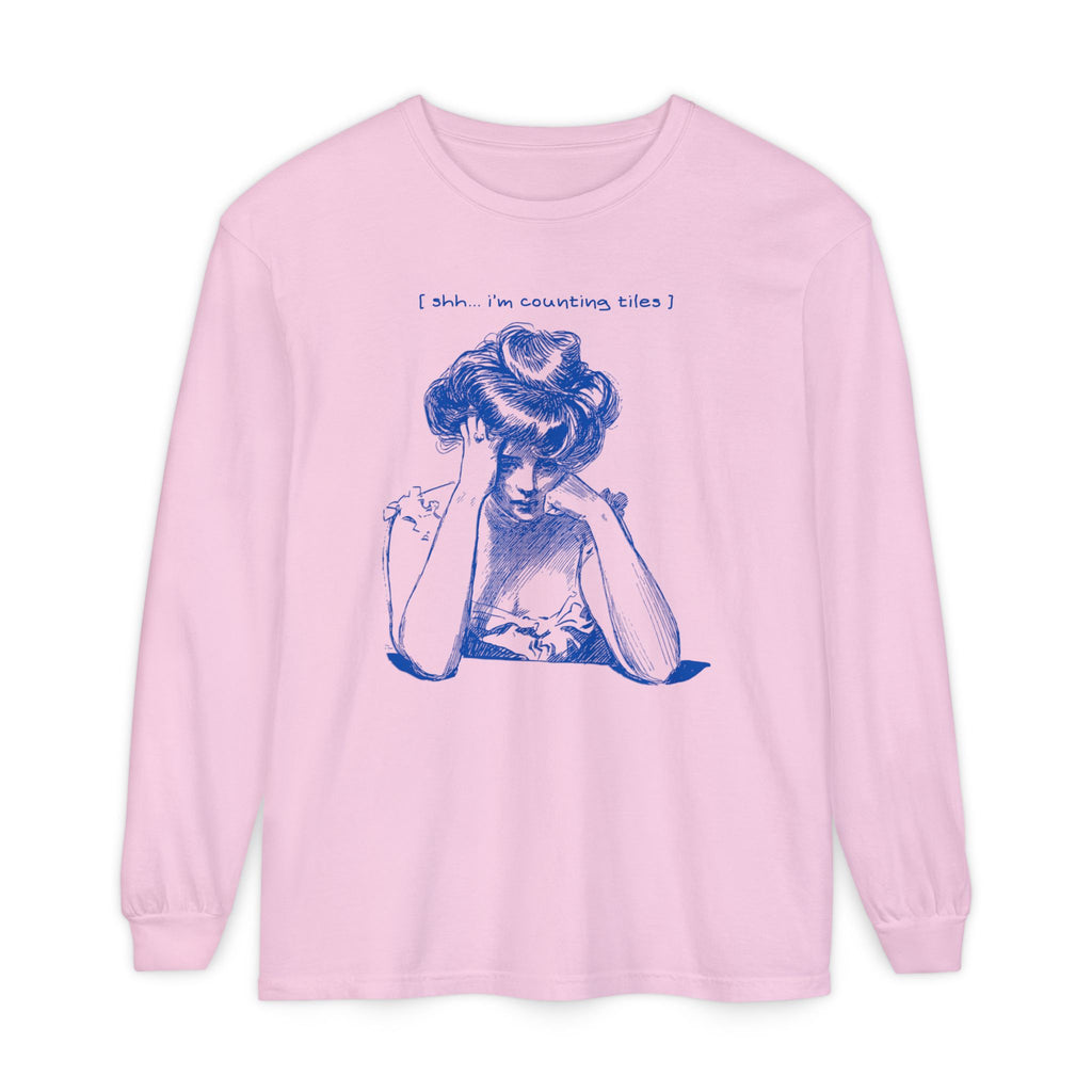 Long Sleeve Tee - Shhh I'm Counting Tiles