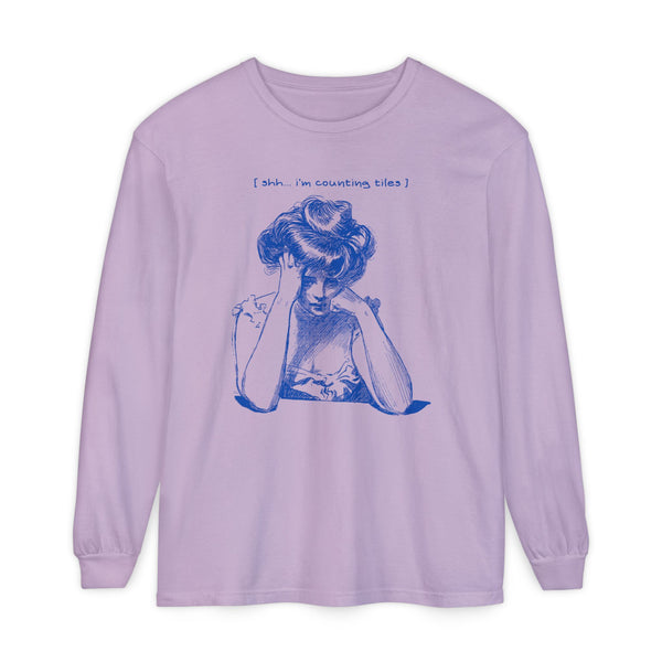Long Sleeve Tee - Shhh I'm Counting Tiles