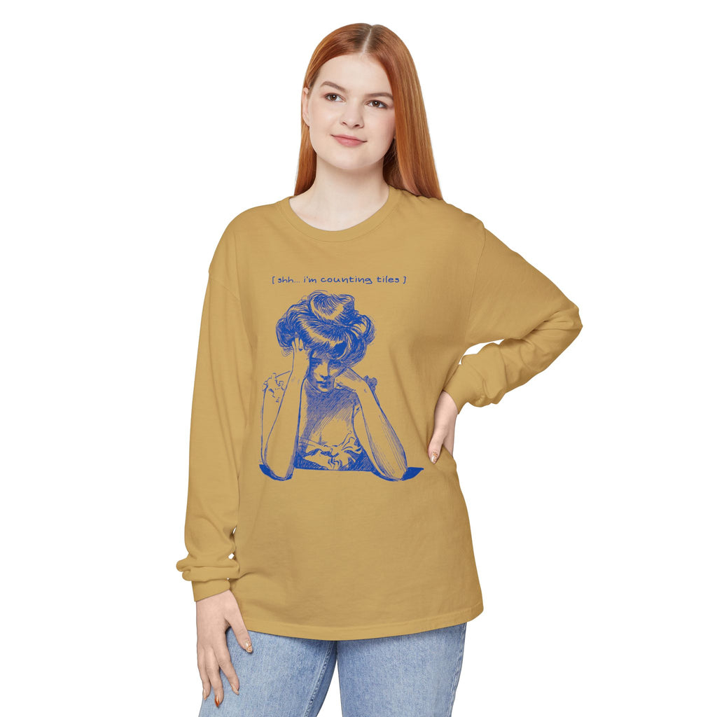 Long Sleeve Tee - Shhh I'm Counting Tiles